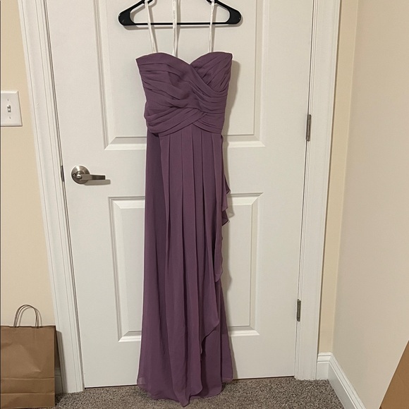 David's Bridal Strapless Wisteria/Purple Gown - Picture 1 of 4
